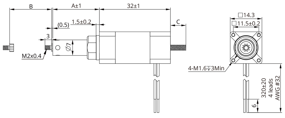 Kaptive actuator demension