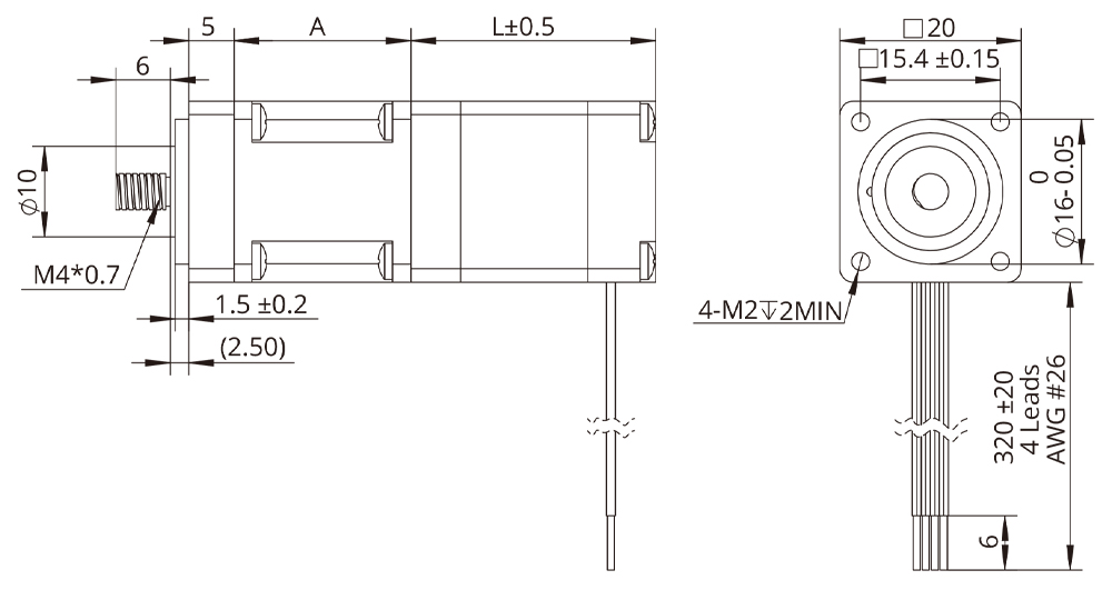 non-captive actuator demension