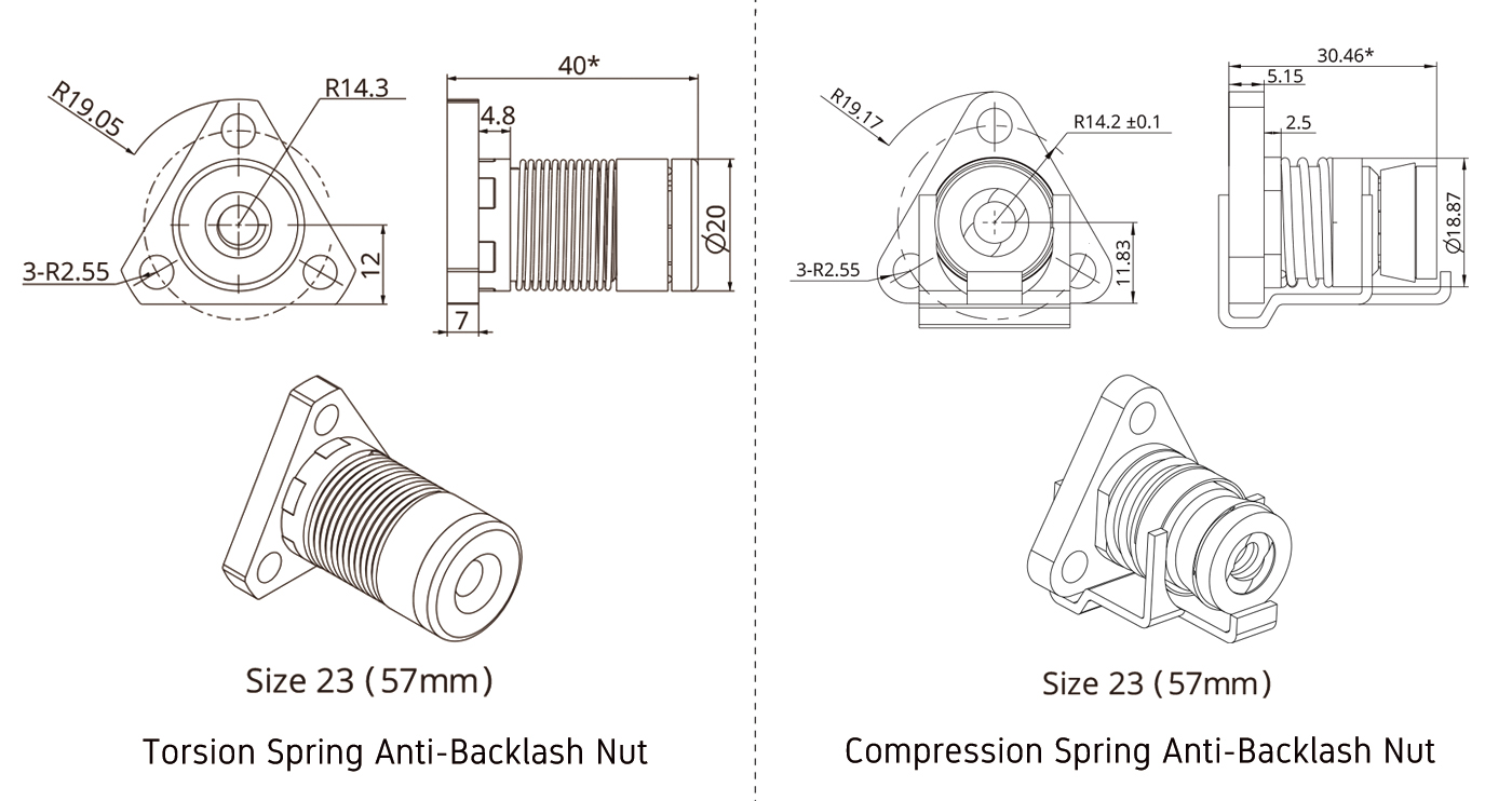 External Anti-Backlash Nut