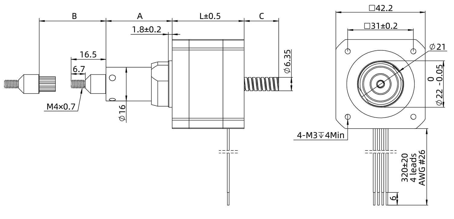 kaptive actuator demension