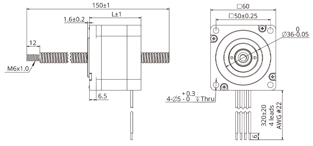 non-captive actuator demension