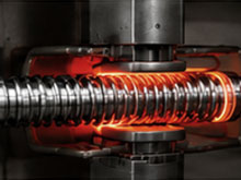 Induction hardening a ball screw